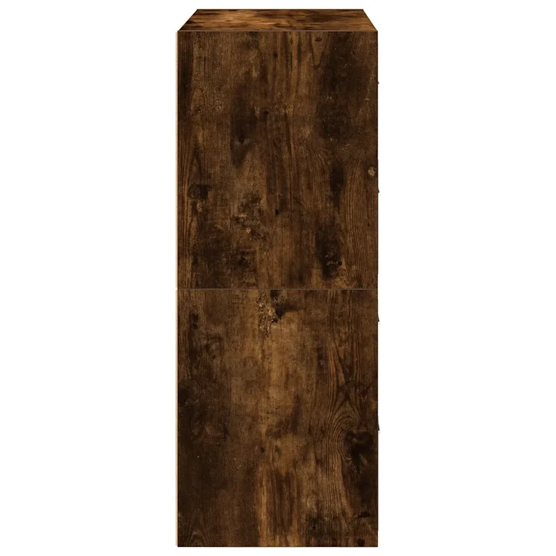 Lot de 2 armoires de rangement avec 2 tiroirs empilables 60 x 31 x 40 cm en bois d'ingénierie chêne fumé 02_0051197
