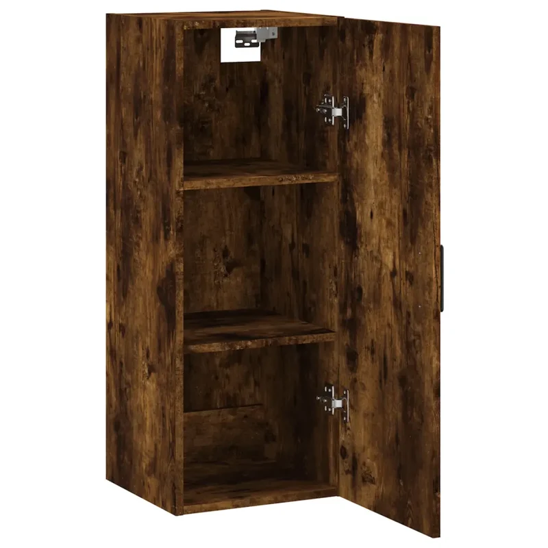 Armoire murale chêne fumé élégant 34,5 x 34 x 90 cm espace de rangement pratique design intemporel en bois d'ingénierie chêne fumé 02_0048668