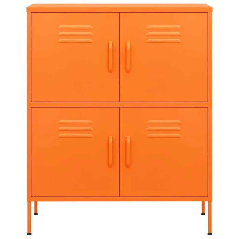 Armoire de rangement 80 x 35 x 101 cm avec 2 étagères réglables design moderne en acier orange 02_0046829