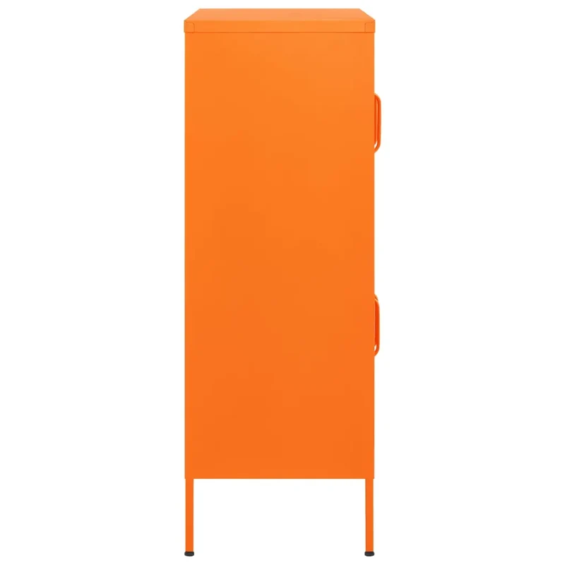 Armoire de rangement 80 x 35 x 101 cm avec 2 étagères réglables design moderne en acier orange 02_0046829