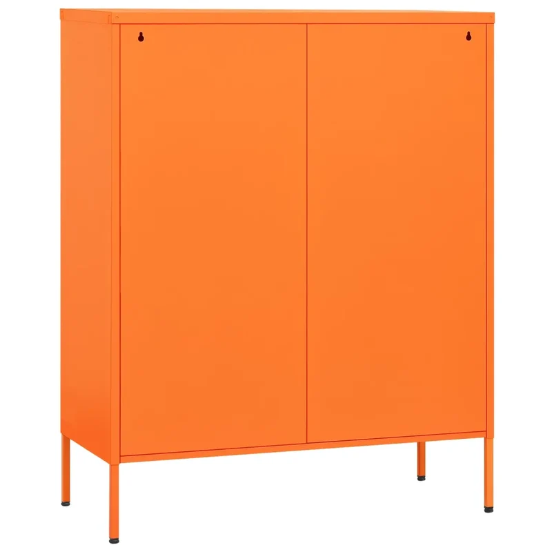 Armoire de rangement 80 x 35 x 101 cm avec 2 étagères réglables design moderne en acier orange 02_0046829
