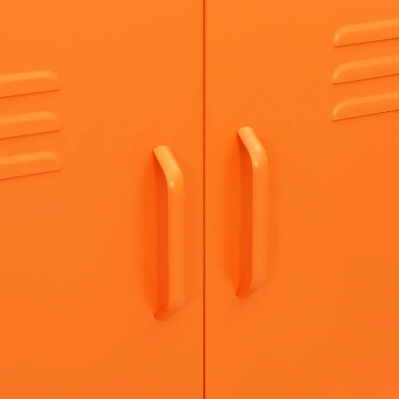 Armoire de rangement 80 x 35 x 101 cm avec 2 étagères réglables design moderne en acier orange 02_0046829