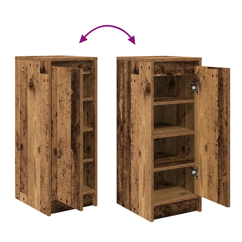 Armoire à chaussures vintage avec grande capacité de rangement 29,5 x 34 x 76 cm en bois d'ingénierie vieux bois 02_0051767