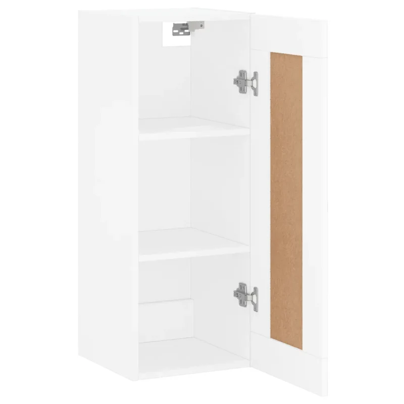 Armoire murale élégante 34,5 x 34 x 90 cm avec 3 compartiments rangement moderne en bois blanc 02_0048957