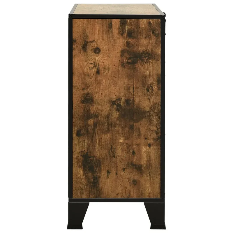 Armoire de rangement industrielle urbaine avec 2 étagères 72 x 36 x 82 cm en métal marron rustique 02_0046800