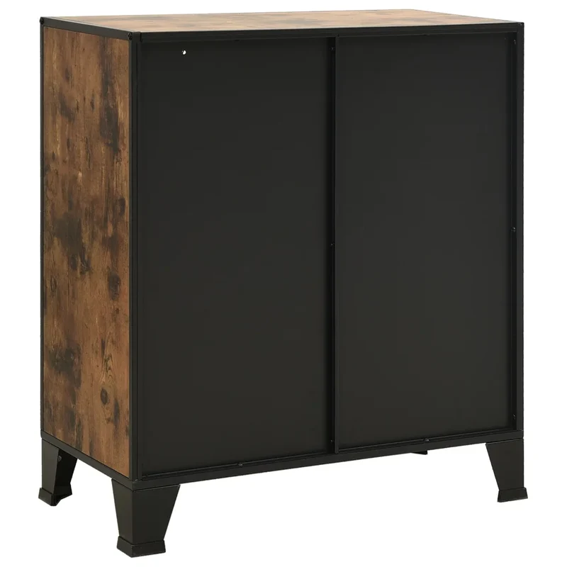 Armoire de rangement industrielle urbaine avec 2 étagères 72 x 36 x 82 cm en métal marron rustique 02_0046800