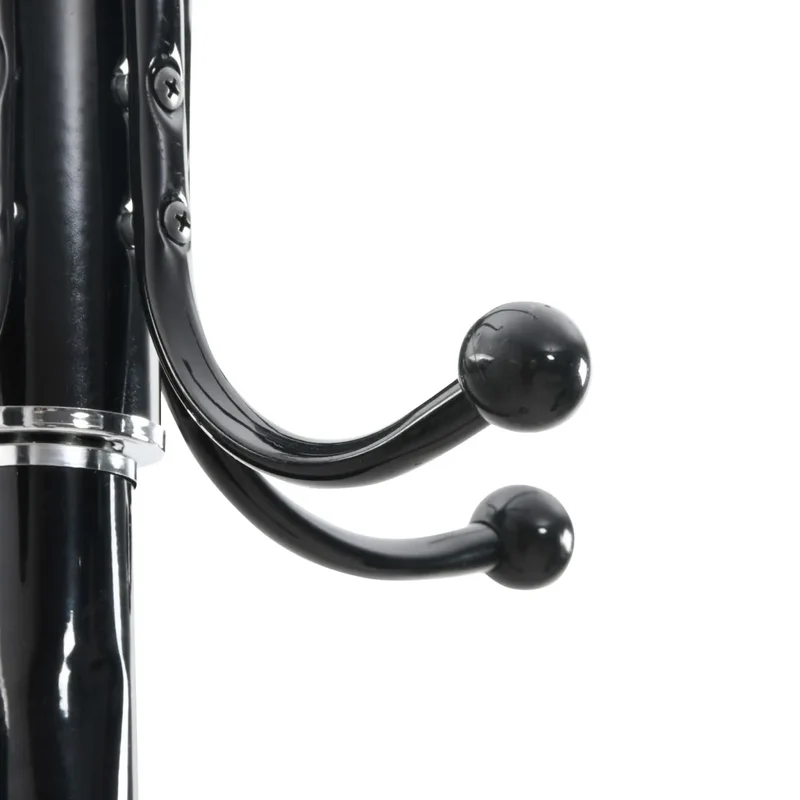 Porte-manteau sur pied avec porte-parapluie noir 180 x 37 cm stable pratique style contemporain en fer noir 02_0047599