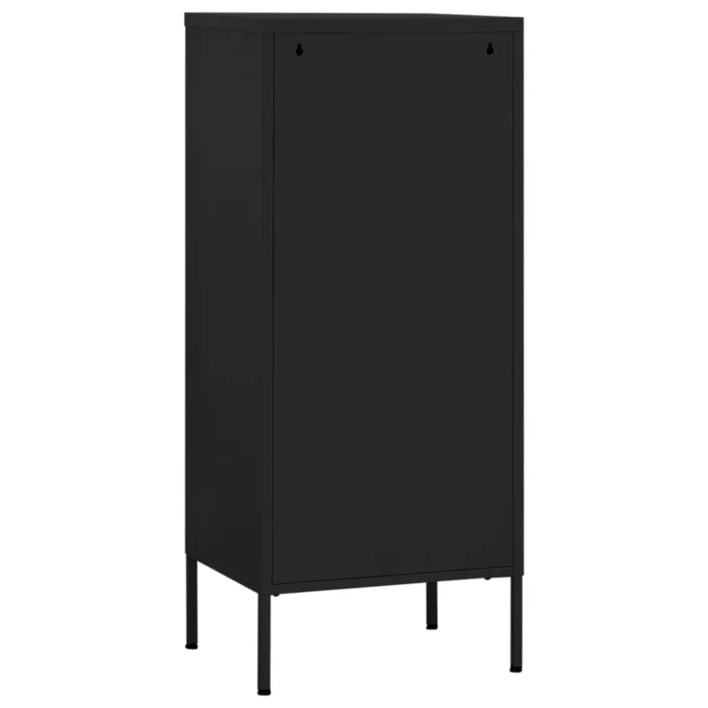 Armoire de rangement élégante pratiques avec 3 tiroirs 42,5 x 35 x 101,5 cm en acier noir 02_0046875