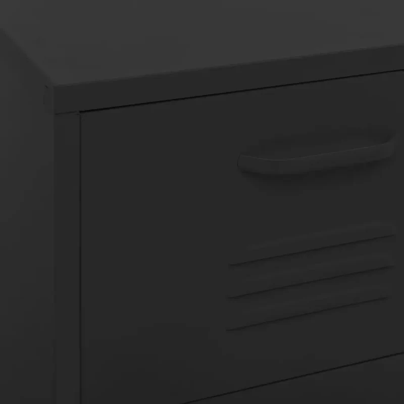Armoire de rangement élégante pratiques avec 3 tiroirs 42,5 x 35 x 101,5 cm en acier noir 02_0046875