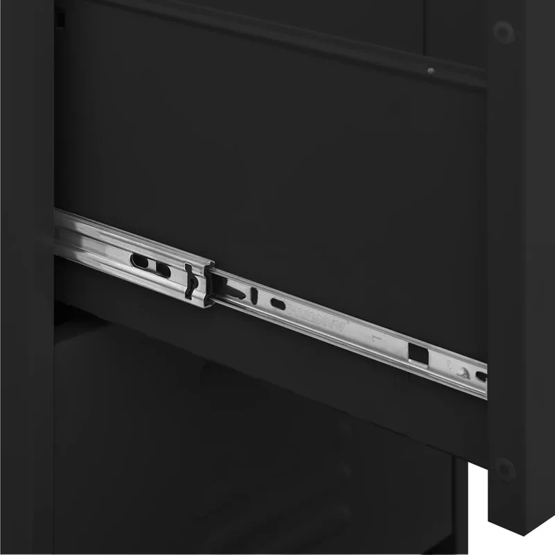 Armoire de rangement élégante pratiques avec 3 tiroirs 42,5 x 35 x 101,5 cm en acier noir 02_0046875