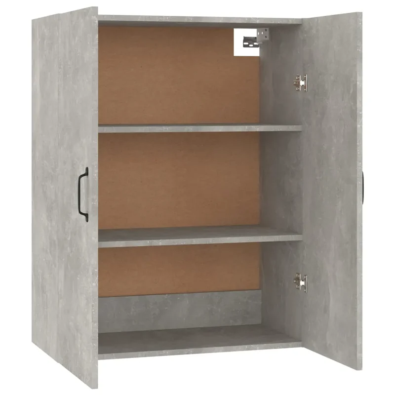 Armoire suspendue murale contemporaine 69,5 x 34 x 90 cm grand espace de rangement en bois gris béton 02_0048019