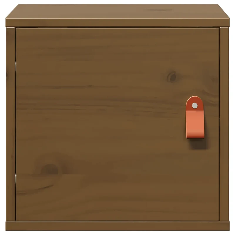 Armoire murale en bois de pin massif 31,5 x 30 x 30 cm pratique style rustique décoratif en bois marron miel 02_0048367