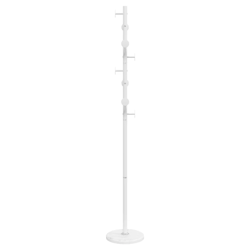 Porte-manteau sur pied pratique 176 x 29 x 29 cm avec 8 patères design moderne en fer blanc 02_0047595