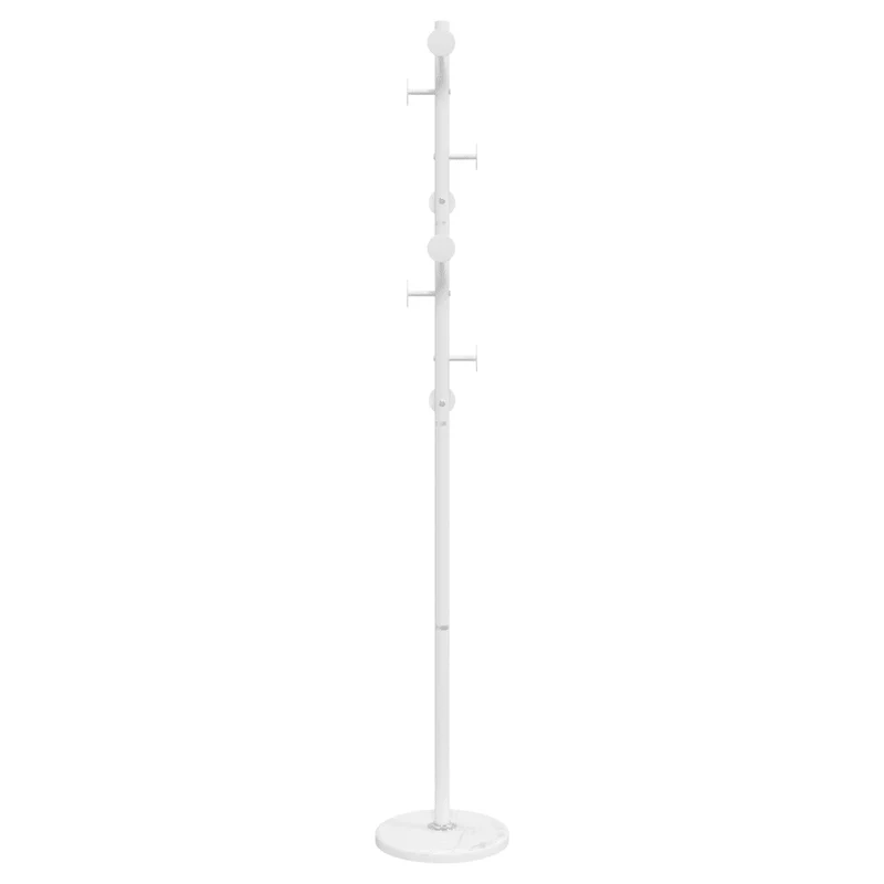 Porte-manteau sur pied pratique 176 x 29 x 29 cm avec 8 patères design moderne en fer blanc 02_0047595