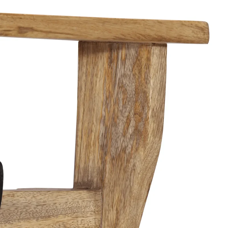 Porte-manteau mural pratique avec étagère 85 x 26 x 12 cm en bois de manguier naturel 02_0047364