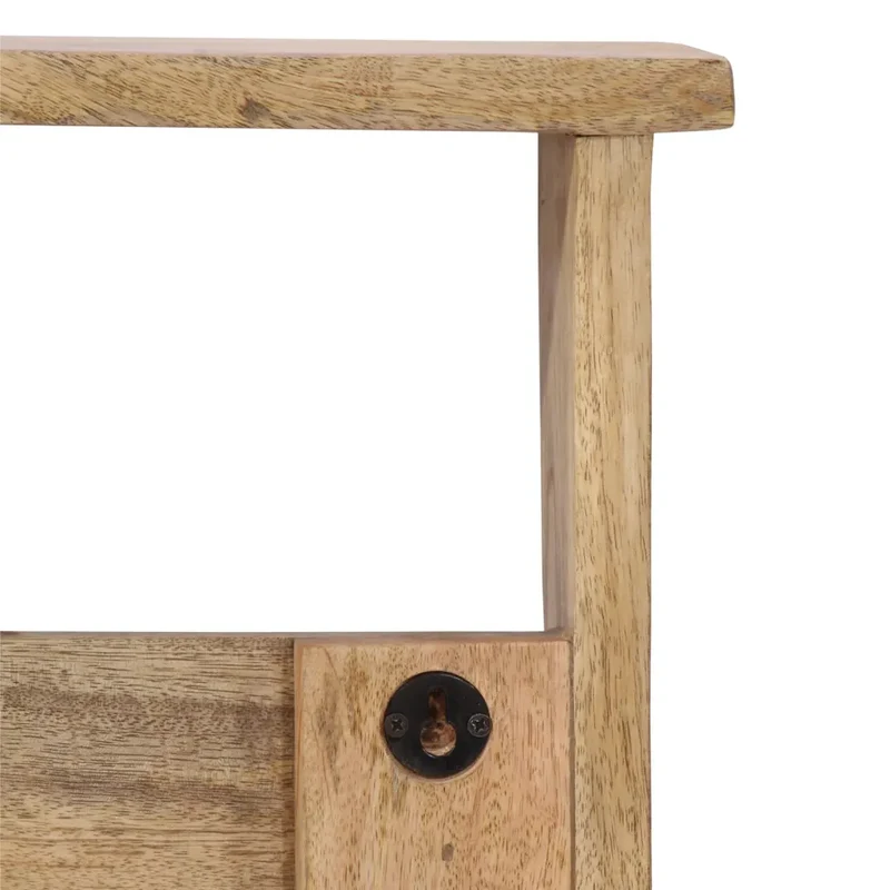 Porte-manteau mural pratique avec étagère 85 x 26 x 12 cm en bois de manguier naturel 02_0047364