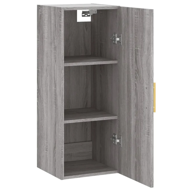 Armoire murale élégante pratique rangement 34,5 x 34 x 90 cm en bois d'ingénierie gris 02_0048659