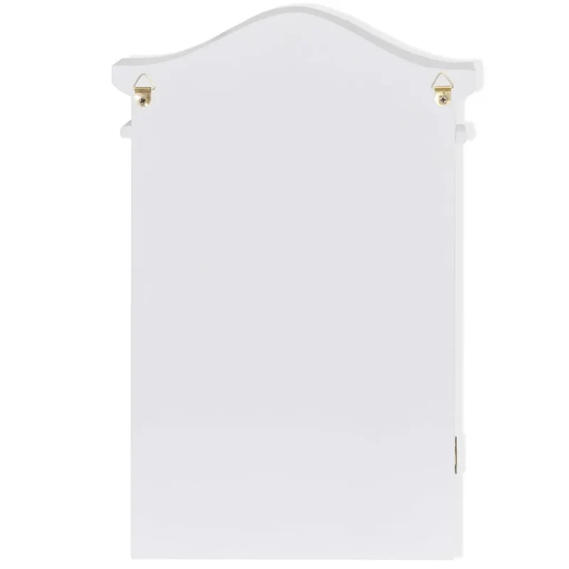 Armoire à clés avec cadre photo salle de bain cuisine 22,5 x 6,5 x 34,5 cm en MDF blanc 02_0046247