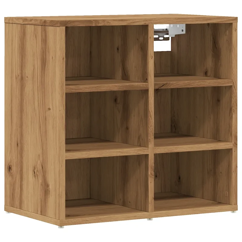 Armoire à chaussures design élégant 52 x 30 x 50 cm 6 compartiments pratique en bois d'ingénierie chêne artisanal 02_0051014