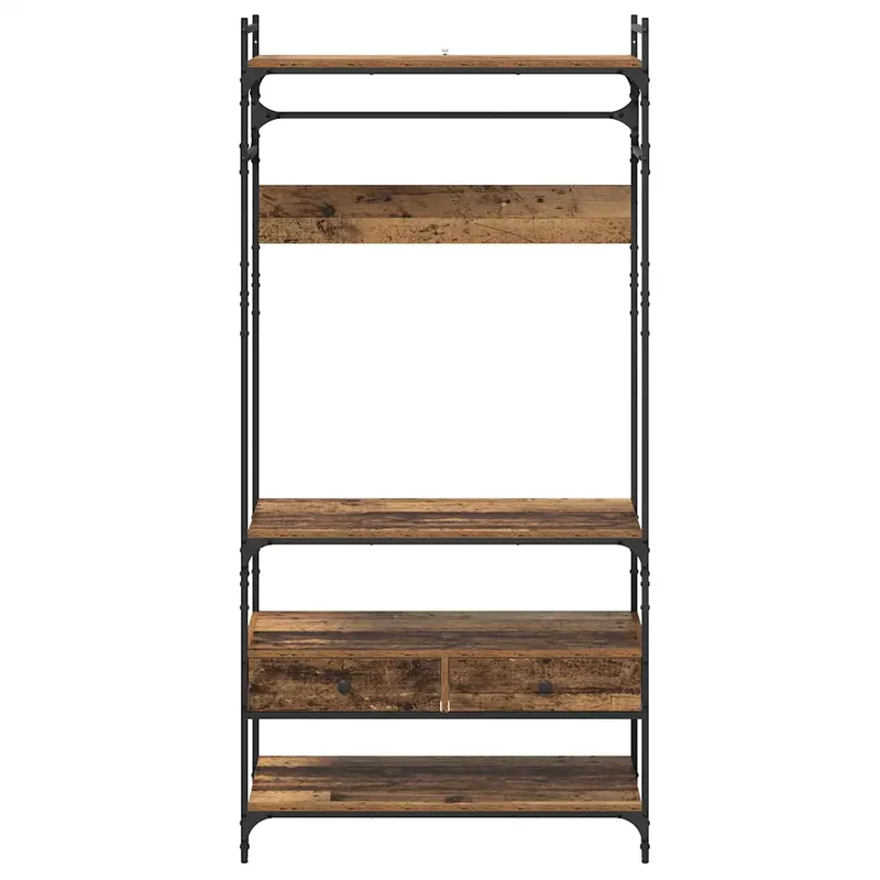 Armoire design industrielle grande espace de rangement 89 x 39 x 185 cm en bois d'ingénierie bois ancien 02_0052877