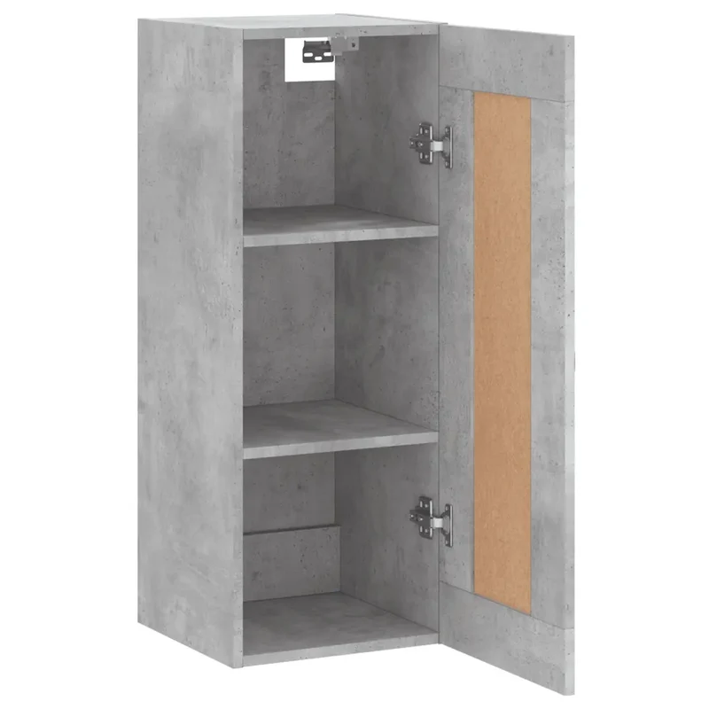 Armoire murale élégante avec 3 compartiments 34,5 x 34 x 90 cm style contemporain en bois d'ingénierie gris béton 02_0049311