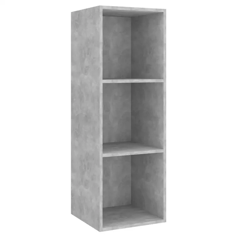 Lot de 2 meubles TV muraux avec rangement moderne modularité 37 x 37 x 107 cm en bois d'ingénierie gris béton 02_0055115