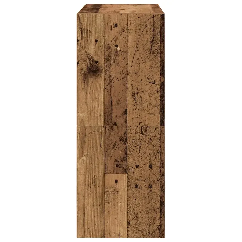 Lot de 2 armoires avec 2 tiroirs espace de rangement empilable 60 x 31 x 40 cm en bois d'ingénierie vieux bois 02_0051202