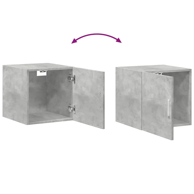 Armoire murale moderne gain de place 40 x 42,5 x 40 cm en bois d'ingénierie gris béton 02_0049485