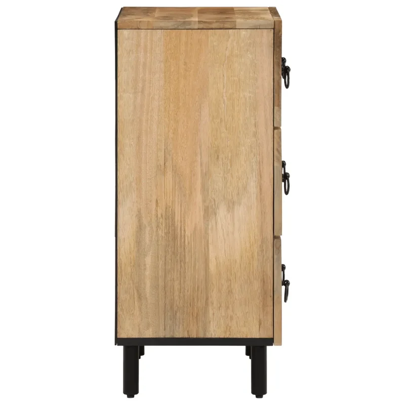 Armoire latérale 60 x 33 x 75 cm espace de rangement fonction d'affichage style rétro en bois massif de manguier 02_0047285