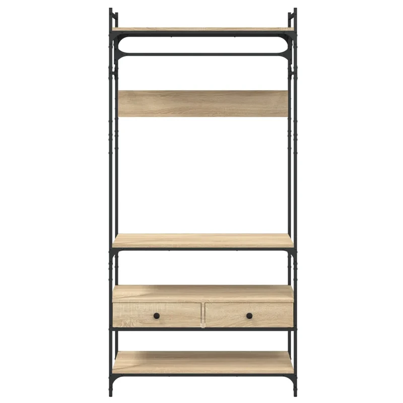 Armoire à tiroirs design minimaliste rangement 89 x 39 x 185 cm en bois d'ingénierie chêne sonoma 02_0049391