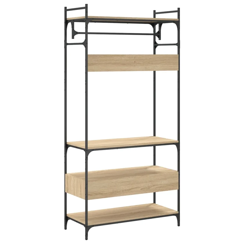 Armoire à tiroirs design minimaliste rangement 89 x 39 x 185 cm en bois d'ingénierie chêne sonoma 02_0049391