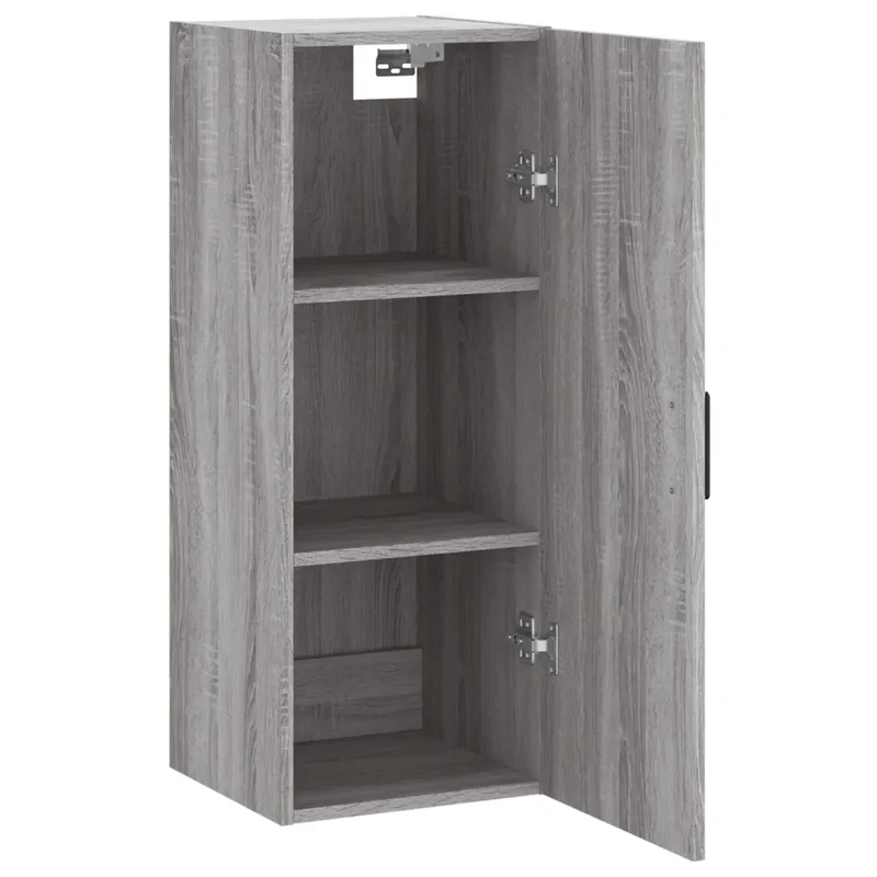 Armoire murale élégante rénovation intérieure grand espace rangement 34,5 x 34 x 90 cm en bois d'ingénierie gris 02_0048669