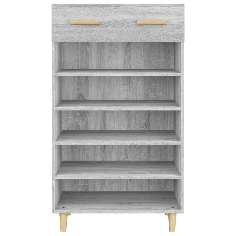 Armoire à chaussures scandinave minimaliste rangement 60 x 35 x 105 cm en bois d'ingénierie gris 02_0048334