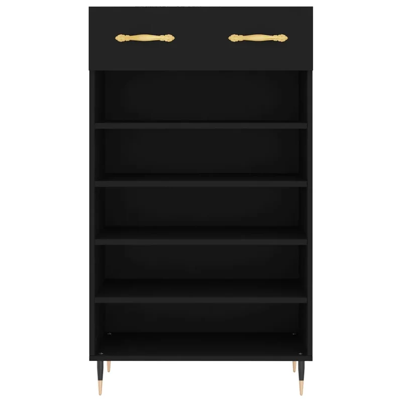 Armoire à chaussures design moderne rangement pratique 60 x 35 x 105 cm en bois noir 02_0048718