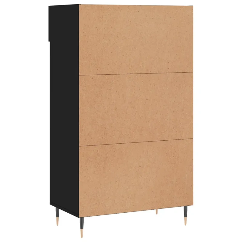 Armoire à chaussures design moderne rangement pratique 60 x 35 x 105 cm en bois noir 02_0048718