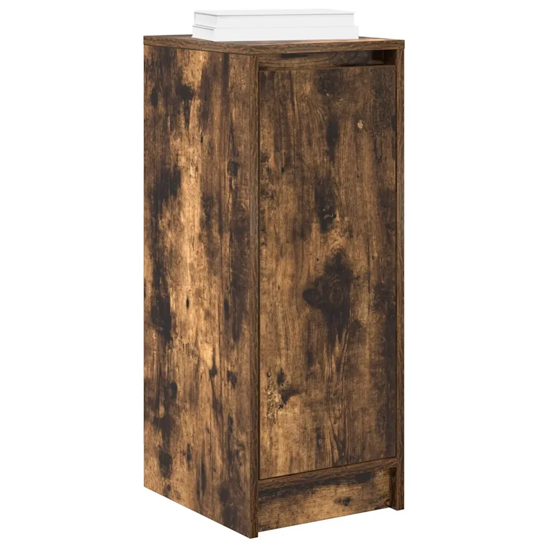 Armoire à chaussures élégante 29,5 x 34 x 76 cm rangement pratique en bois d'ingénierie chêne fumé 02_0051764