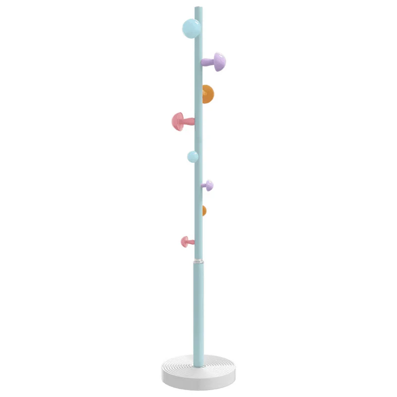 Porte-manteau sur pied pratique 172 x 35 x 35 cm avec 8 patères design moderne entrée chambre en fer bleu 02_0047598