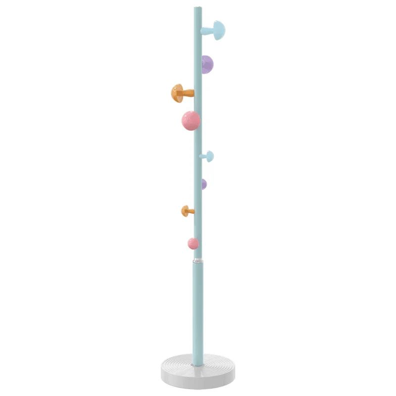 Porte-manteau sur pied pratique 172 x 35 x 35 cm avec 8 patères design moderne entrée chambre en fer bleu 02_0047598