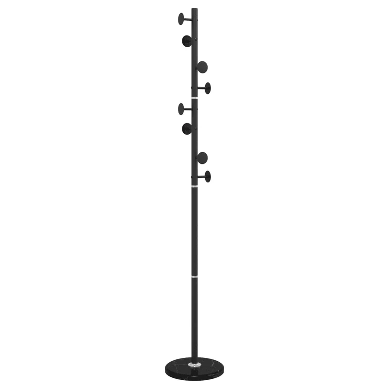 Porte-manteau sur pied pratique couloir 176 x 29 x 29 cm style moderne en fer noir 02_0047594