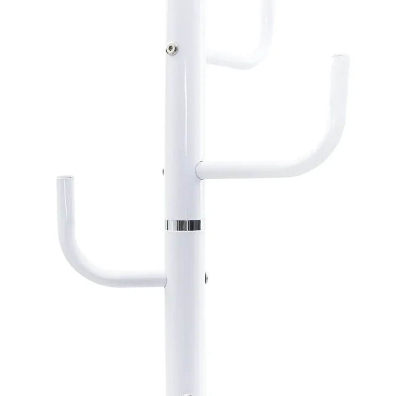 Porte-manteau sur pied pratique 183 x 37 x 37 cm 8 patères design contemporain en fer enduit de poudre blanc 02_0047604