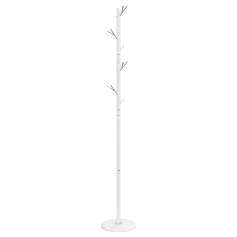 Porte-manteau sur pied pratique 175 x 29 cm avec base stable en marbre ambiance cosy en fer blanc 02_0047602