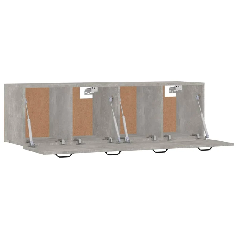 Lot de 2 armoires murales pratiques 80 x 35 x 36 cm style moderne rangement optimisé en bois d'ingénierie gris béton 02_0055212