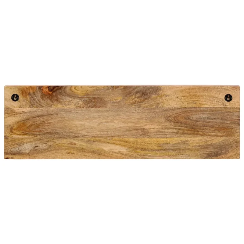 Porte-manteau mural 80 x 25 x 9 cm avec 5 crochets pratiques style contemporain en bois de manguier naturel 02_0047363