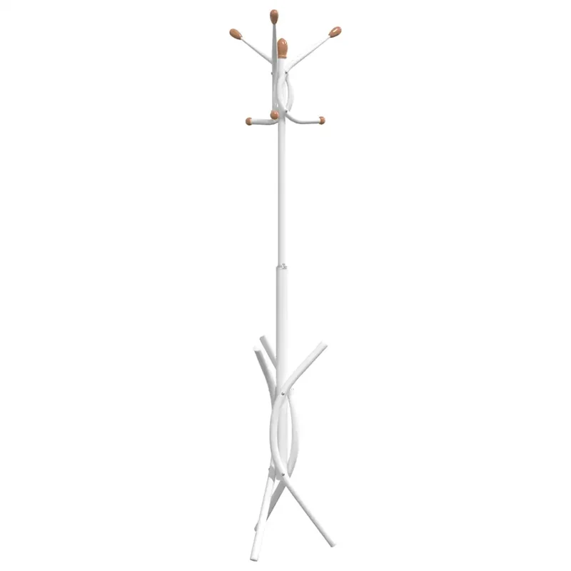 Porte-manteau sur pied pratique avec 9 crochets 176 x 40 cm style moderne couloir en fer blanc 02_0047584