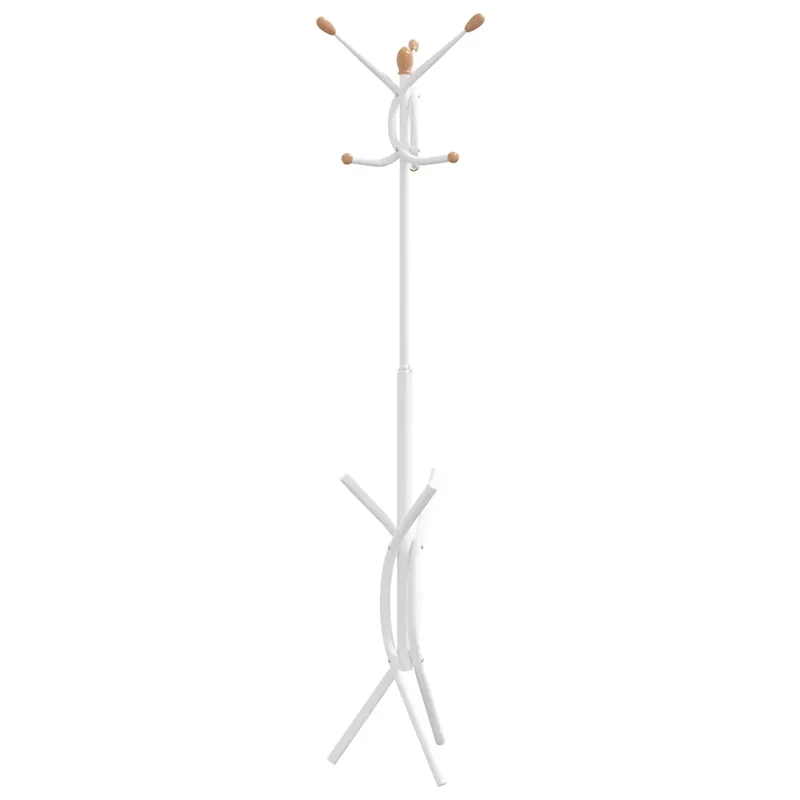 Porte-manteau sur pied pratique avec 9 crochets 176 x 40 cm style moderne couloir en fer blanc 02_0047584