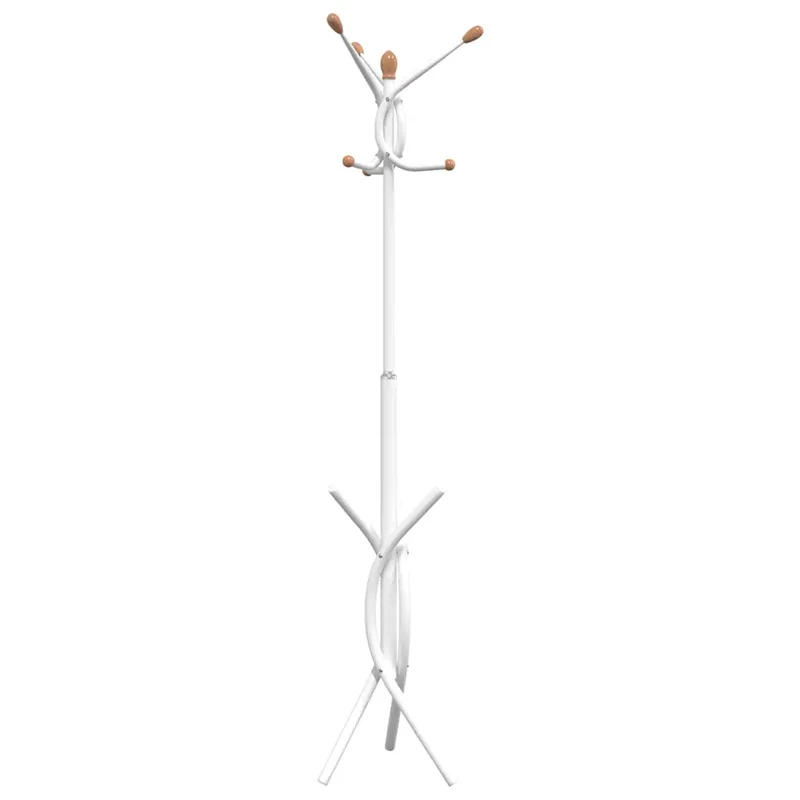 Porte-manteau sur pied pratique avec 9 crochets 176 x 40 cm style moderne couloir en fer blanc 02_0047584