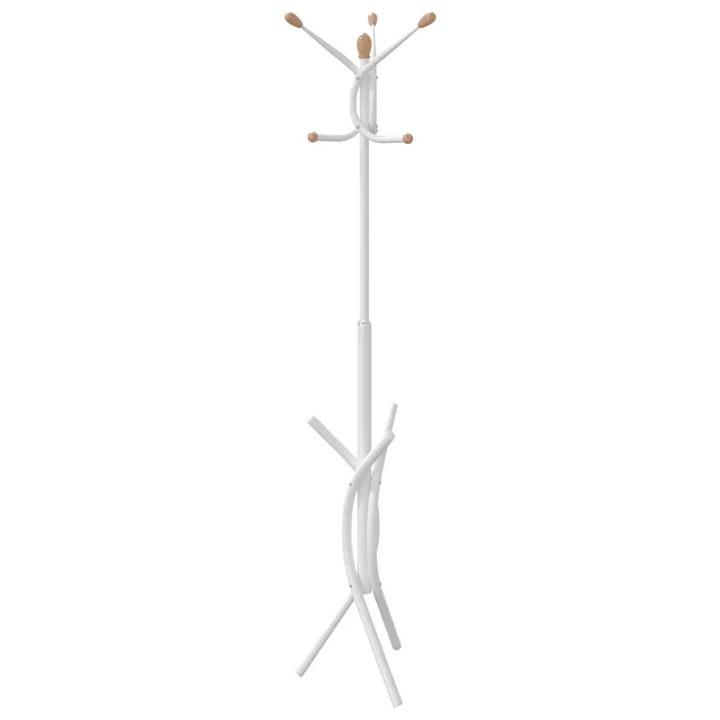 Porte-manteau sur pied pratique avec 9 crochets 176 x 40 cm style moderne couloir en fer blanc 02_0047584