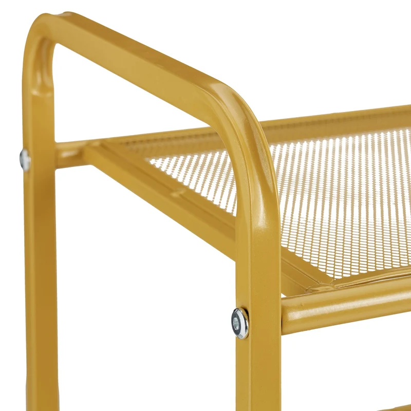 Étagère à chaussures pratique 3 niveaux rangement 90 x 30 x 60 cm en acier doré 13_0013914
