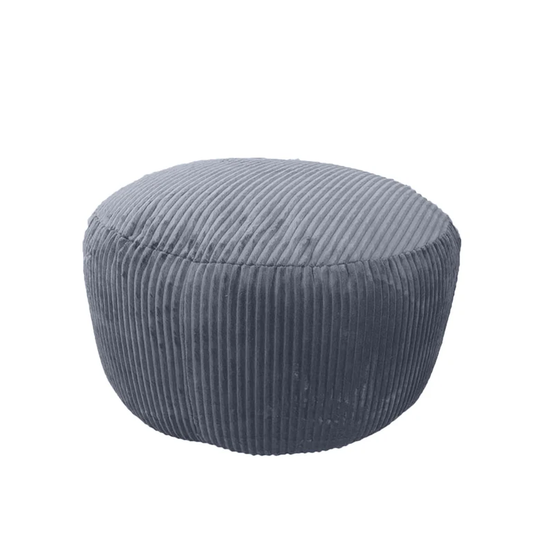 Pouf en velours côtelé design bohème salon 35 x 50 cm siège pratique et confortable en velours beige 13_0017774