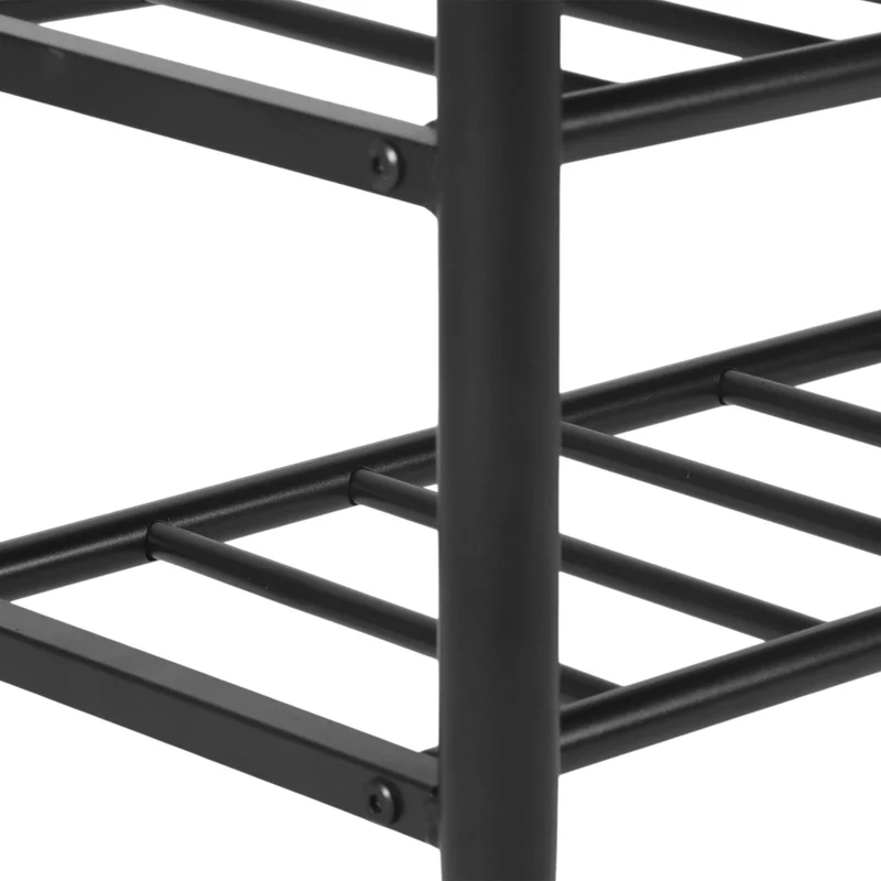 Banc à chaussures élégant avec 2 étagères pratique entrée 100 x 30 x 50 cm en fer noir 13_0017689